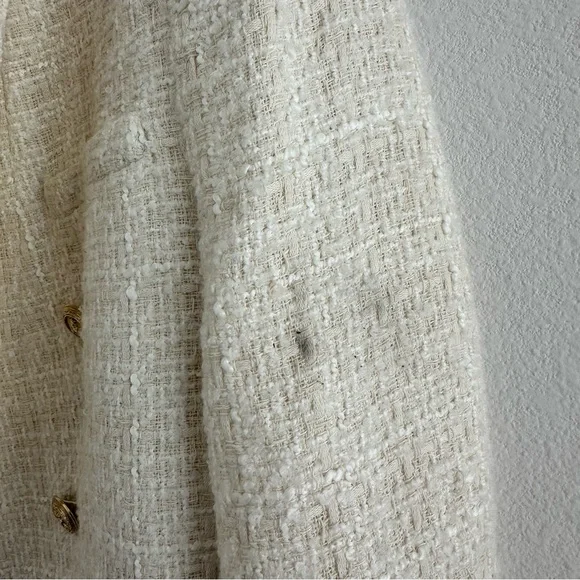Zara Cream Tweed Double-Breasted Blazer Blogger Favorite Size: S - Picture 15 of 16